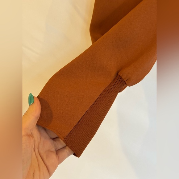 Tibi Rust Dress with Lace-Up Detail - Picture 5 of 13